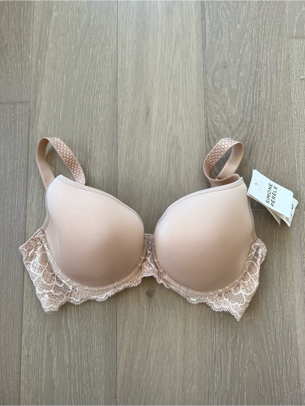 NWT 32D Simone Perele Caresse 3D Plunge - Peau Rose
